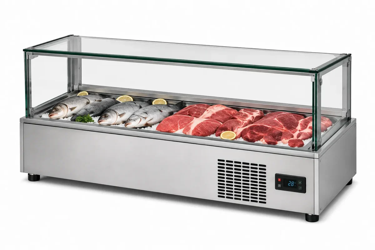 Tisch-Kühlvitrinen Fisch & Fleisch